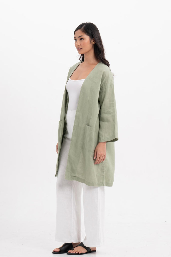 Linen Haori Outerwear Sage