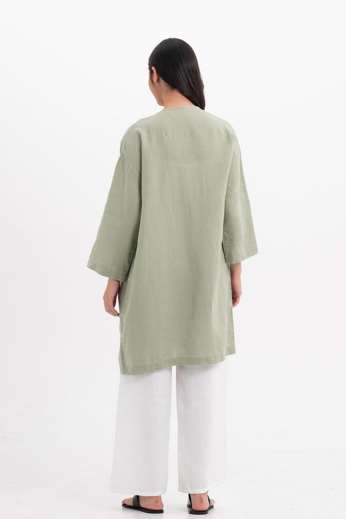 Linen Haori Outerwear Sage