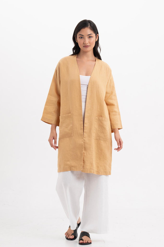 Linen Haori Outerwear Pale Apricot