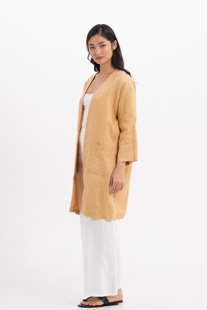 Linen Haori Outerwear Pale Apricot