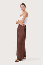 Linen Maxi Length Wide Pants Choco