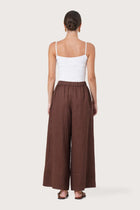 Linen Maxi Length Wide Pants Choco