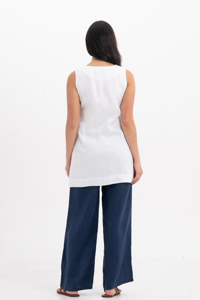 Margot Linen Vest White