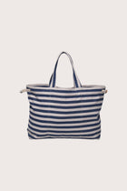 By The Sea Bali Marmara Stripe Tote Bag Stripes Navy Blue Natural