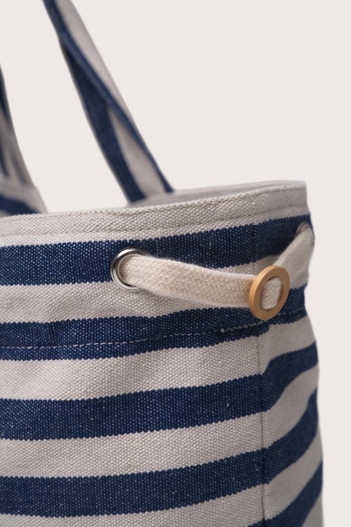 By The Sea Bali Marmara Stripe Tote Bag Stripes Navy Blue Natural