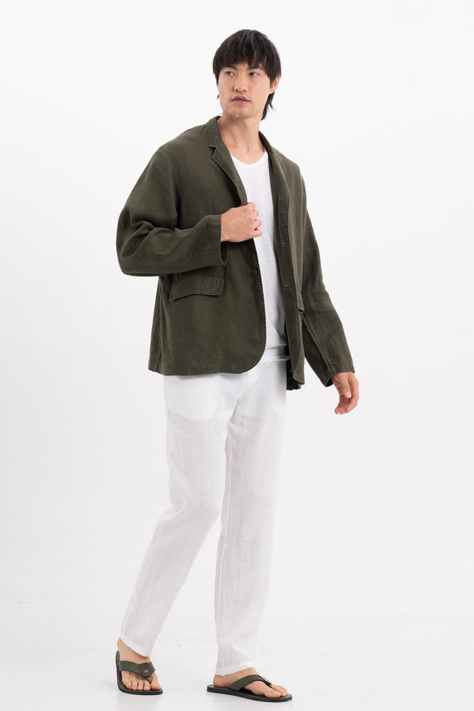 Masa Linen Jacket Dark Green