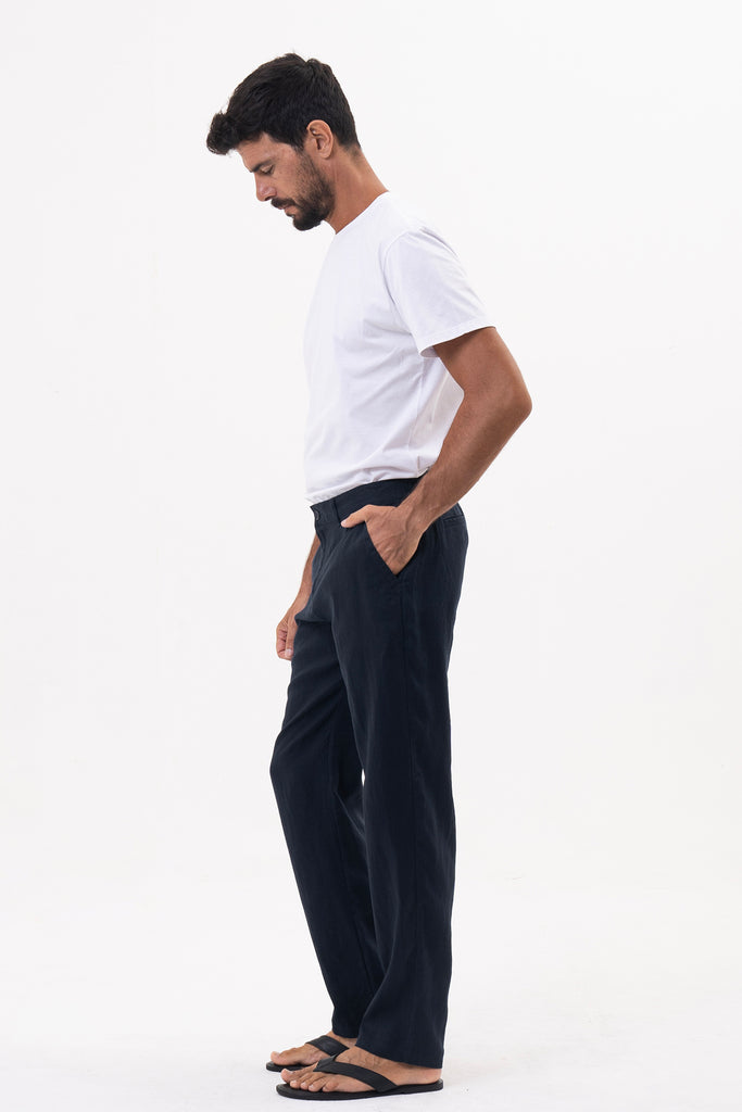 Maury Linen Long Pants Navy