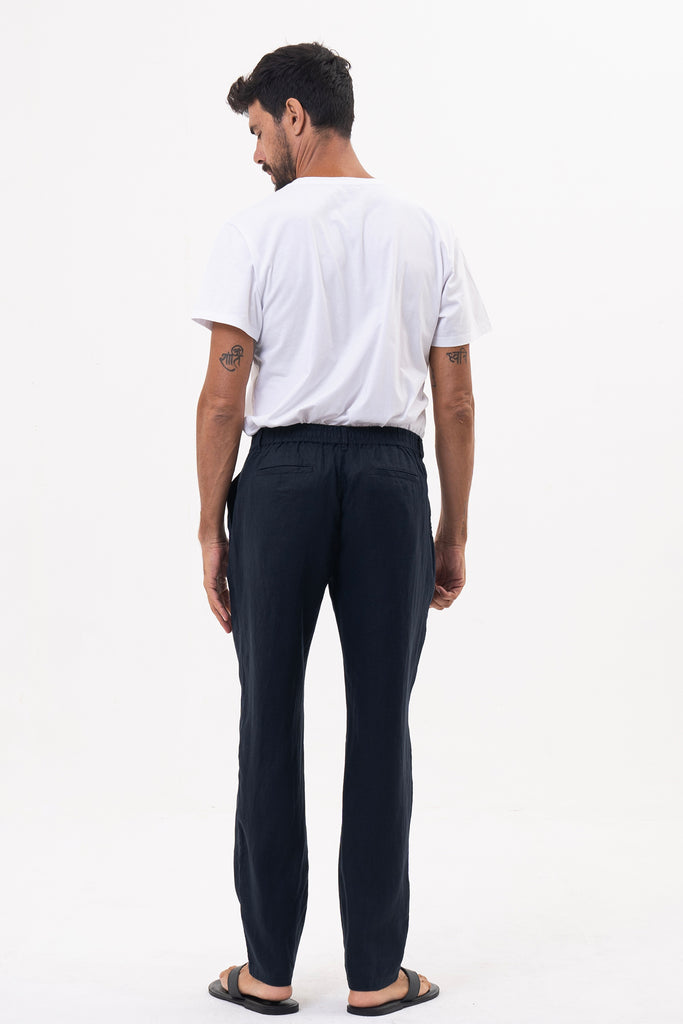 Maury Linen Long Pants Navy