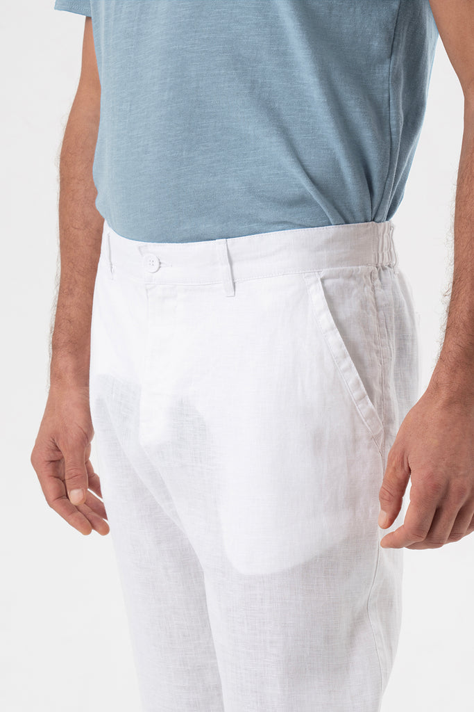 Maury Linen Long Pants White