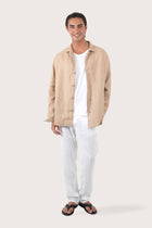 Maverick Linen Jacket Creme