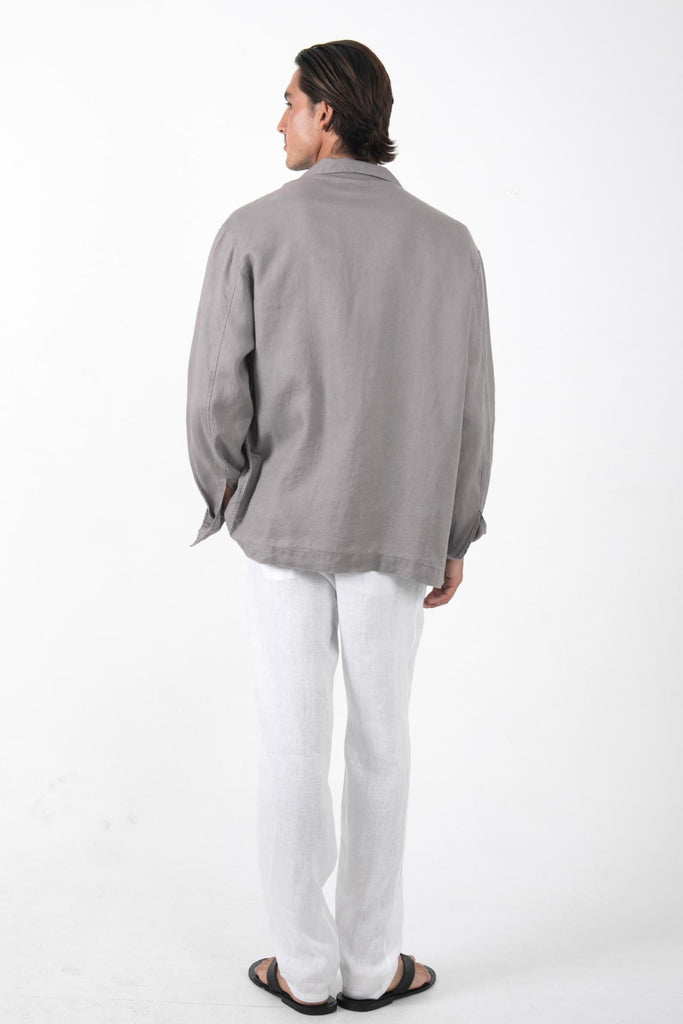 Maverick Linen Jacket Grey