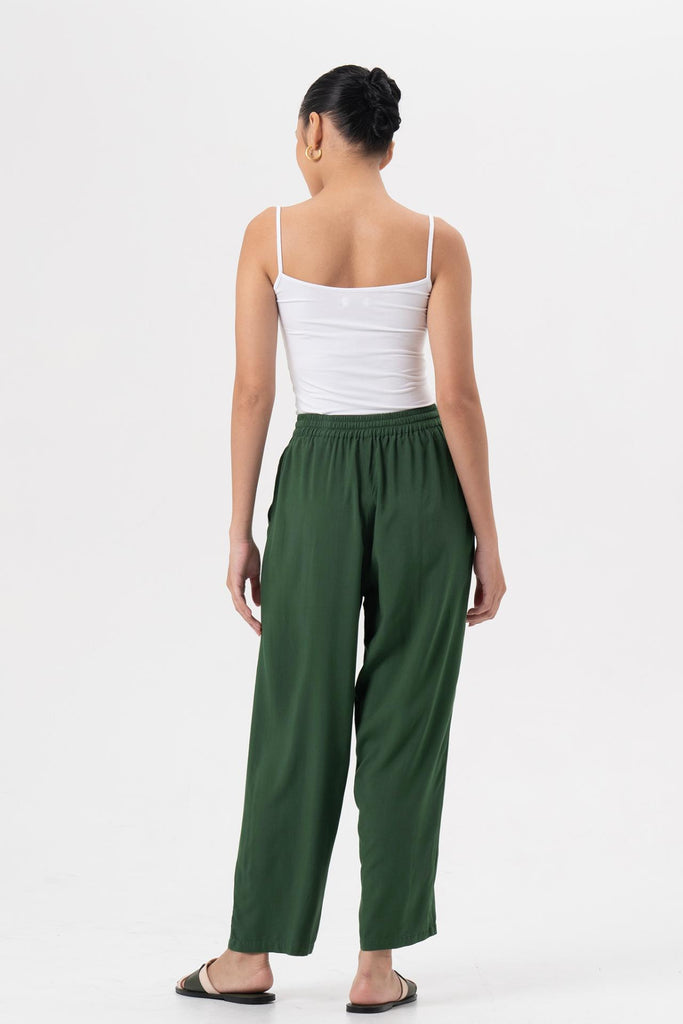 Maya Drawstring Pants Forest Green