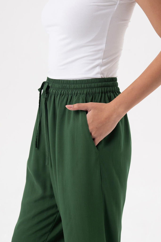 Maya Drawstring Pants Forest Green