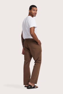 Men's Cotton Relax Drawstring Pants Brown