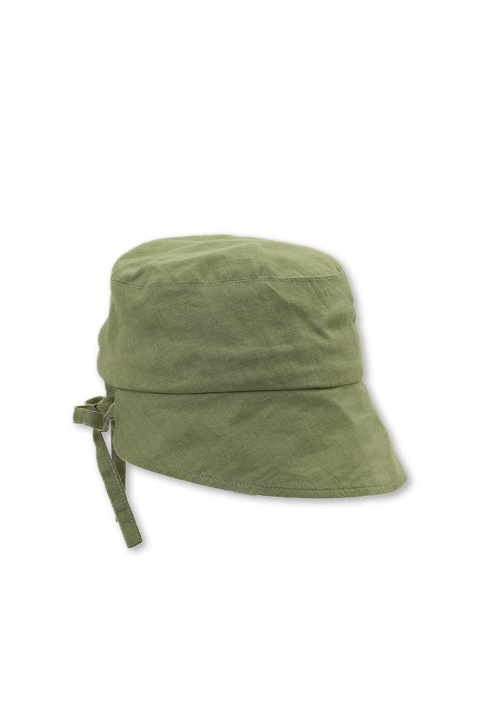 Miki Linen Half Brim Hat Green