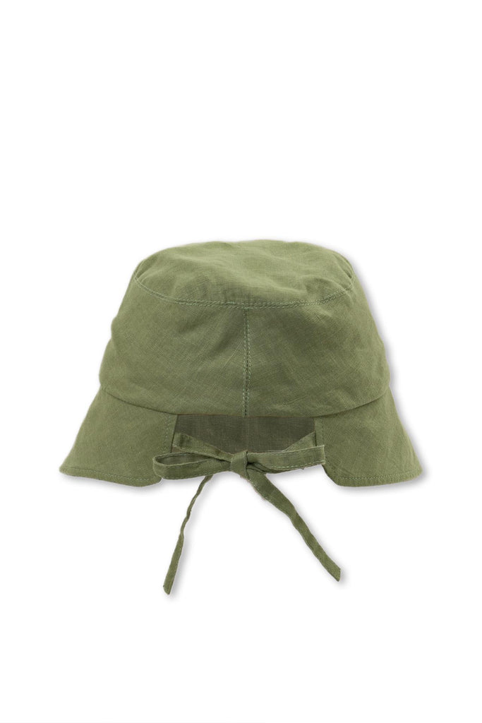 Miki Linen Half Brim Hat Green