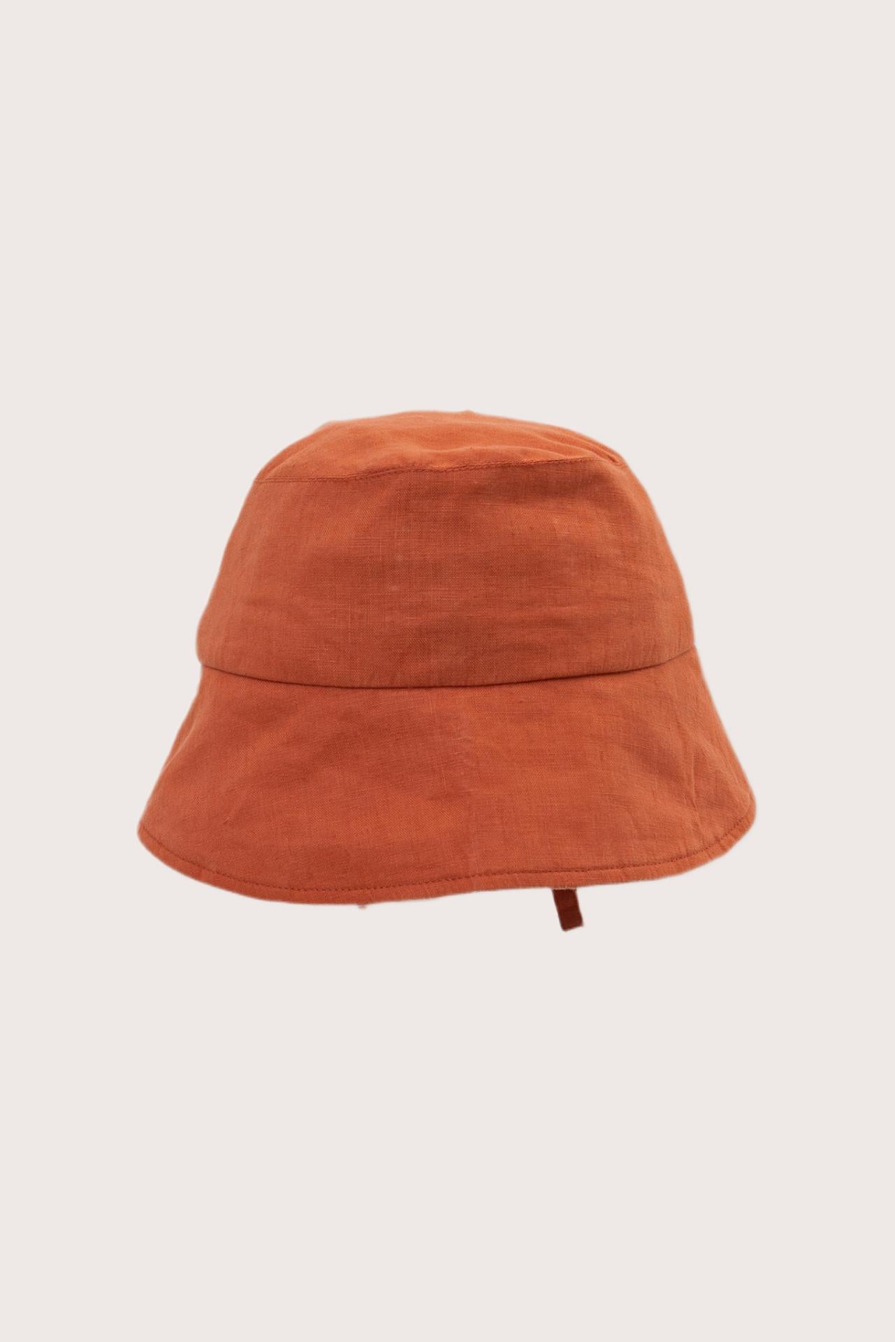 Miki Linen Half Brim Hat Orange