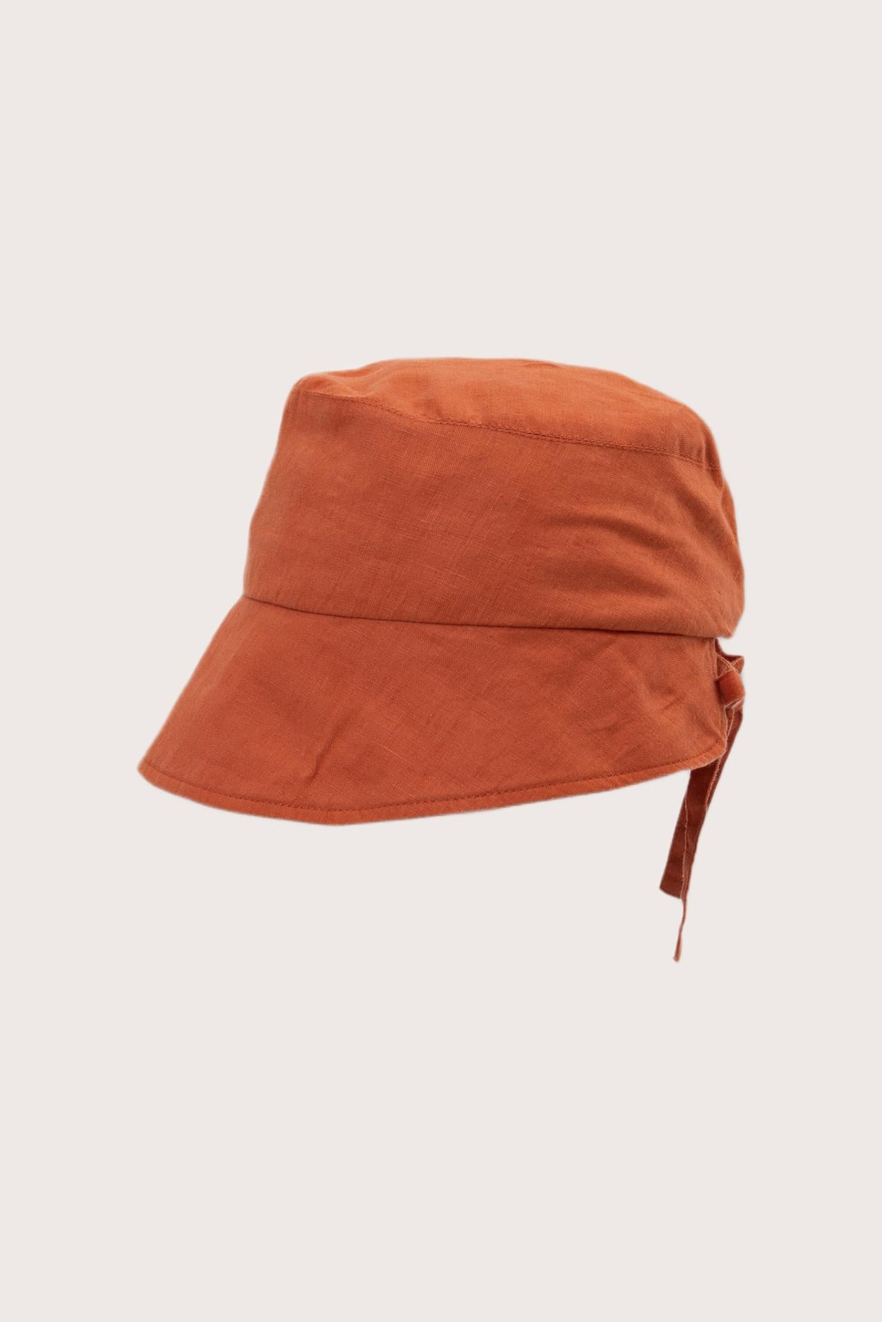 Miki Linen Half Brim Hat Orange