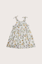Molly Tie Dress Flora Sage Yellow