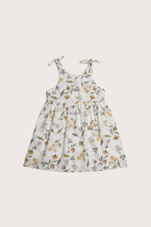 Molly Tie Dress Flora Sage Yellow