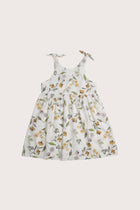 Molly Tie Dress Flora Sage Yellow