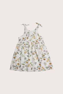Molly Tie Dress Flora Sage Yellow