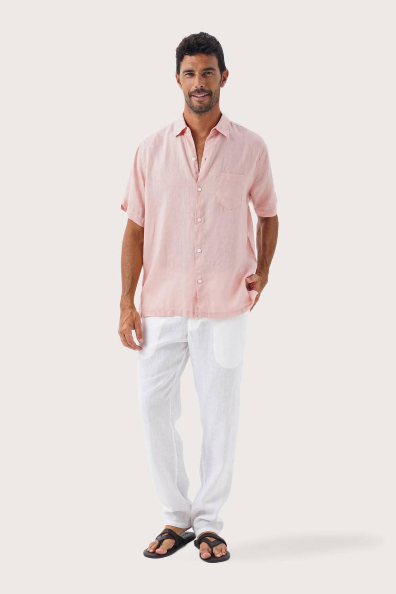 Mori Linen Shirt Flamingo