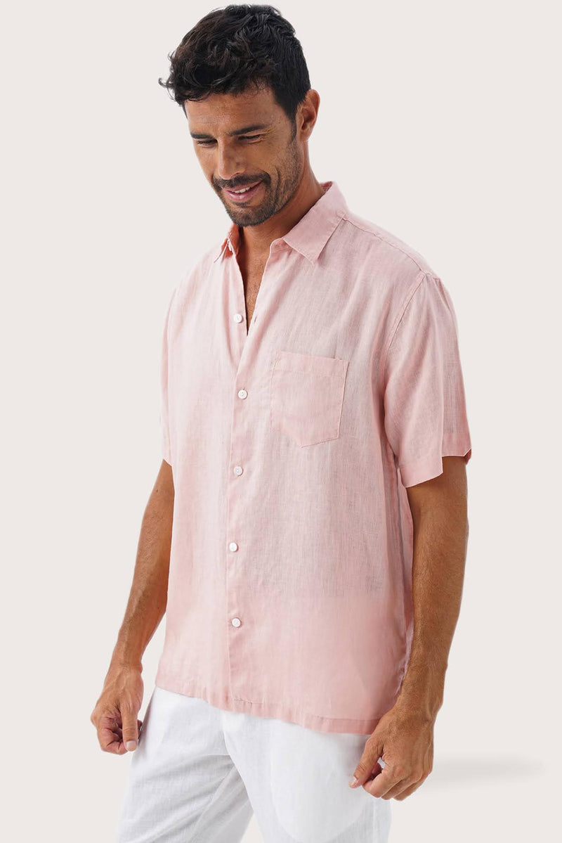 Mori Linen Shirt Flamingo