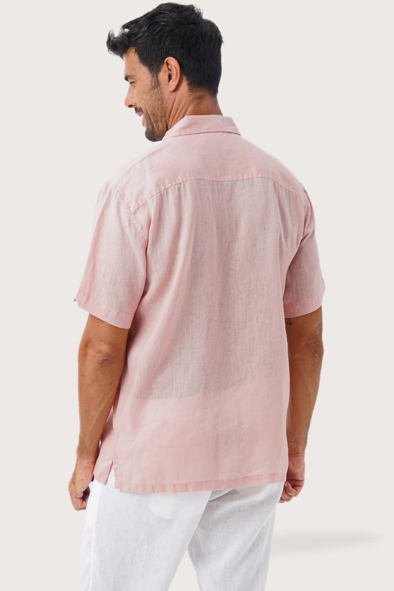 Mori Linen Shirt Flamingo