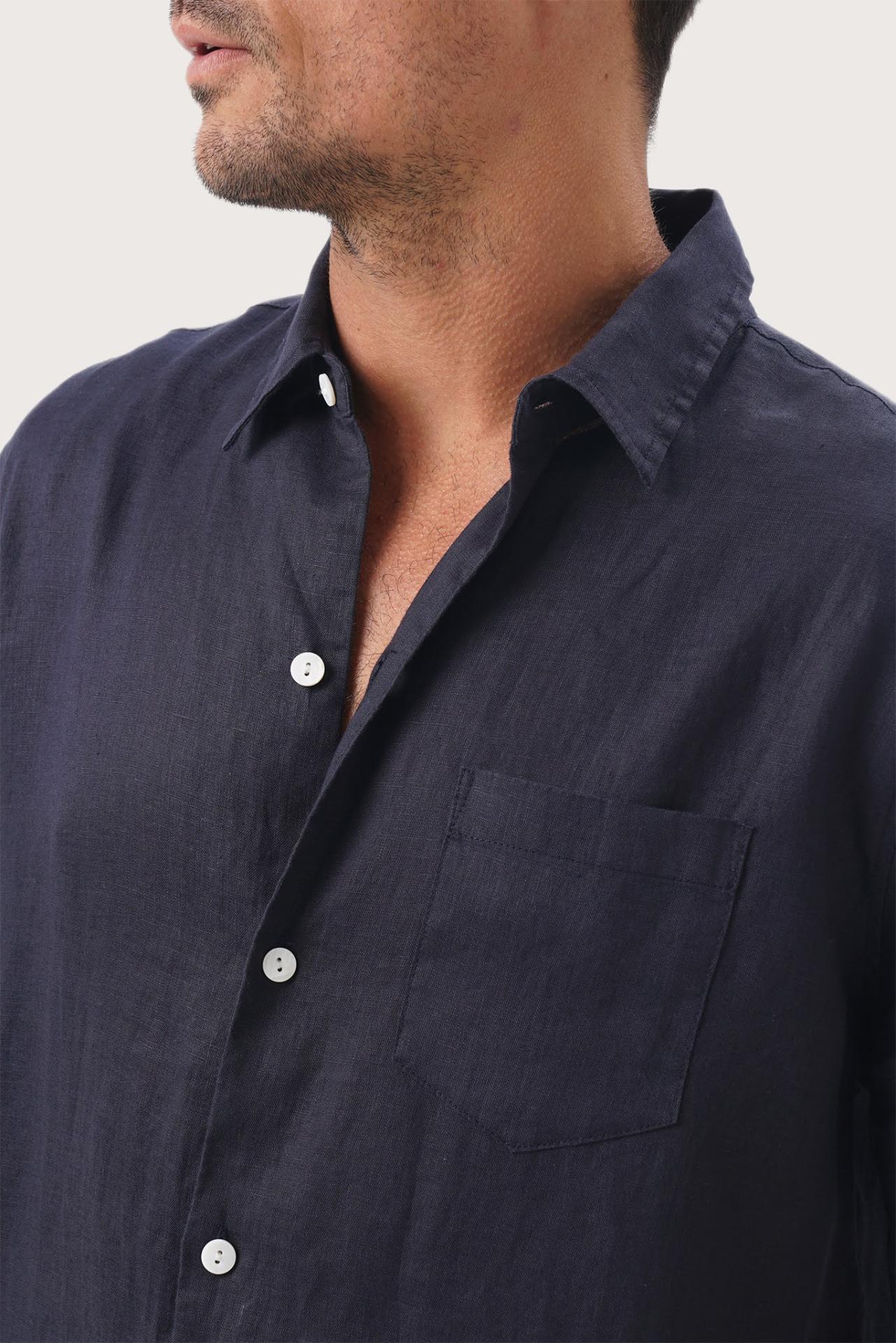 Mori Linen Shirt Navy