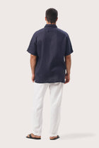 Mori Linen Shirt Navy