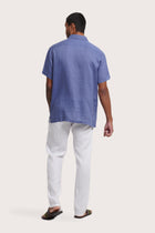 Mori Short Sleeve Linen Shirt Blue Jeans