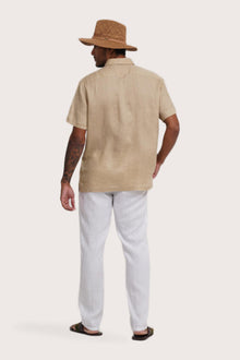 Mori Short Sleeve Linen Shirt Creme