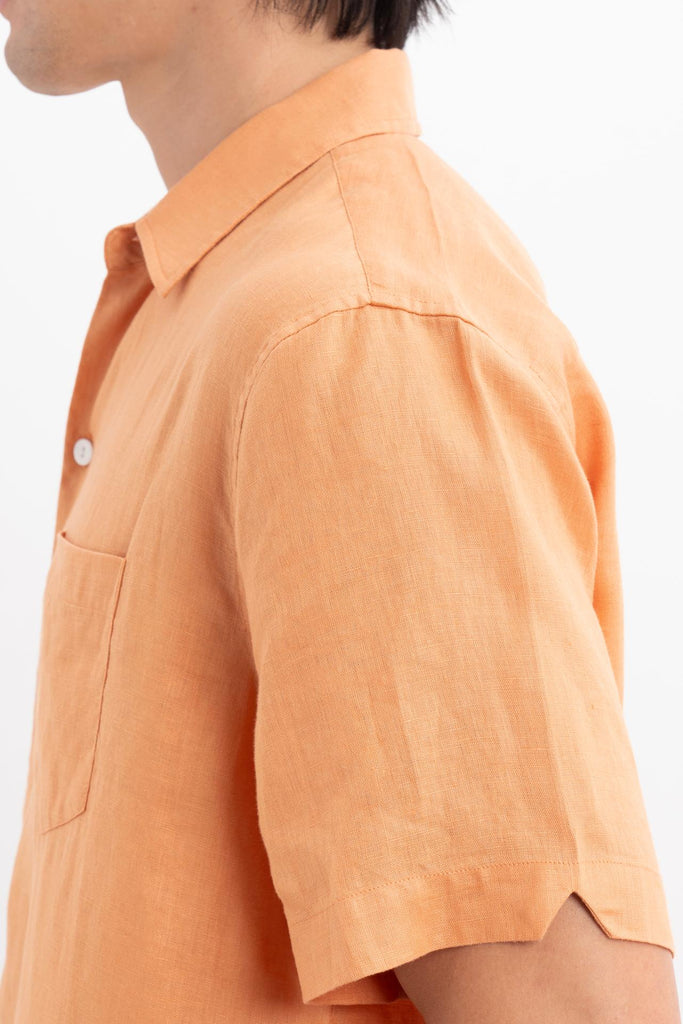 Mori Short Sleeve Linen Shirt Orange