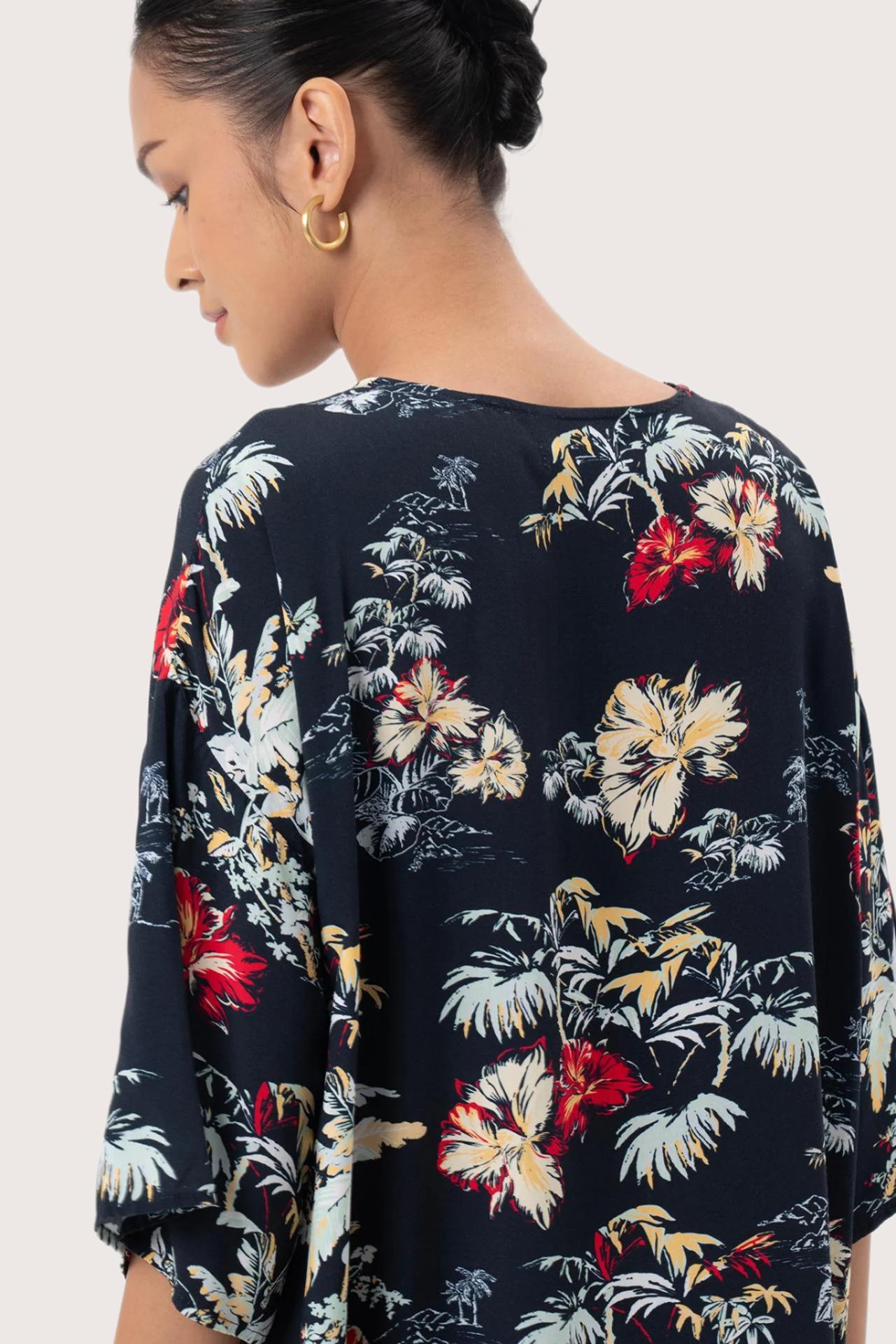 Nala Kaftan Dress White / Green Base