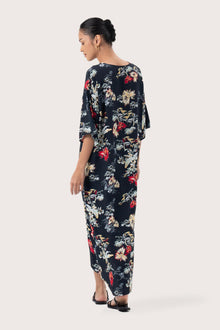 Nala Kaftan Dress White  Green Base