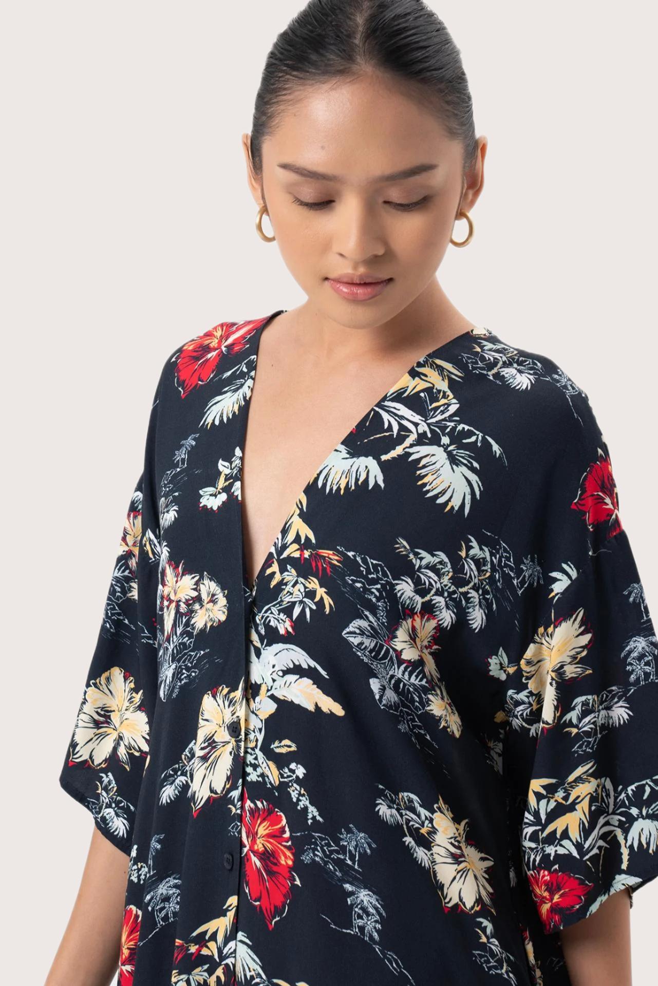 Nala Kaftan Dress White / Green Base