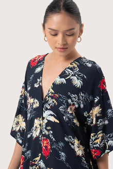 Nala Kaftan Dress White / Green Base