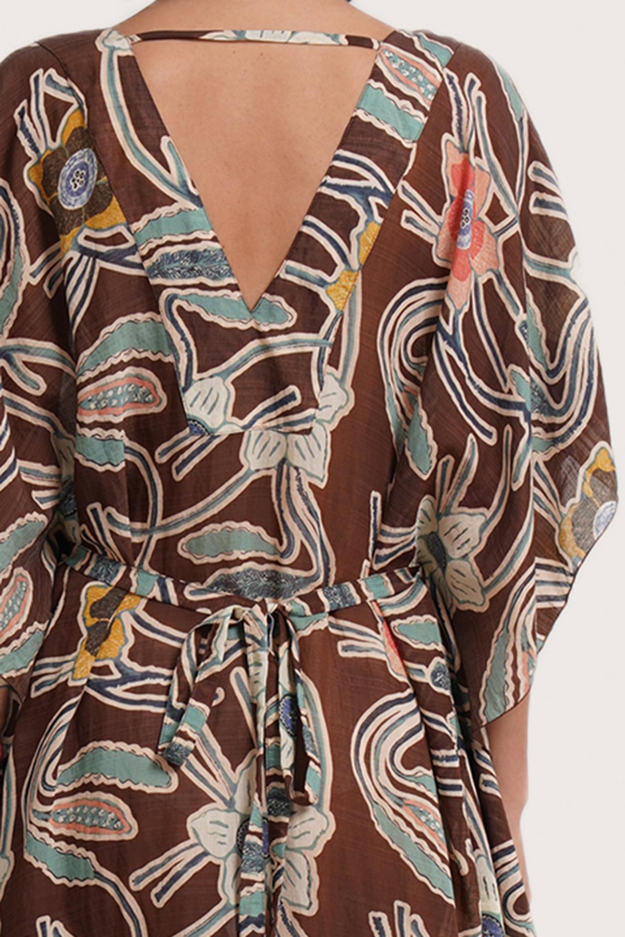 Nami Kaftan Batik Flower Brown