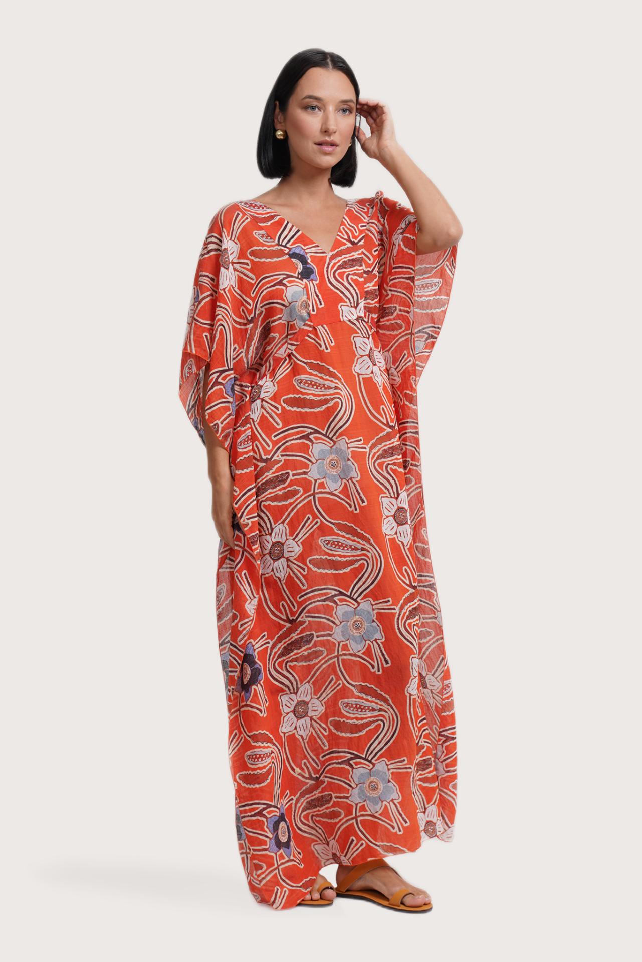 Nami Kaftan Batik Flower Red