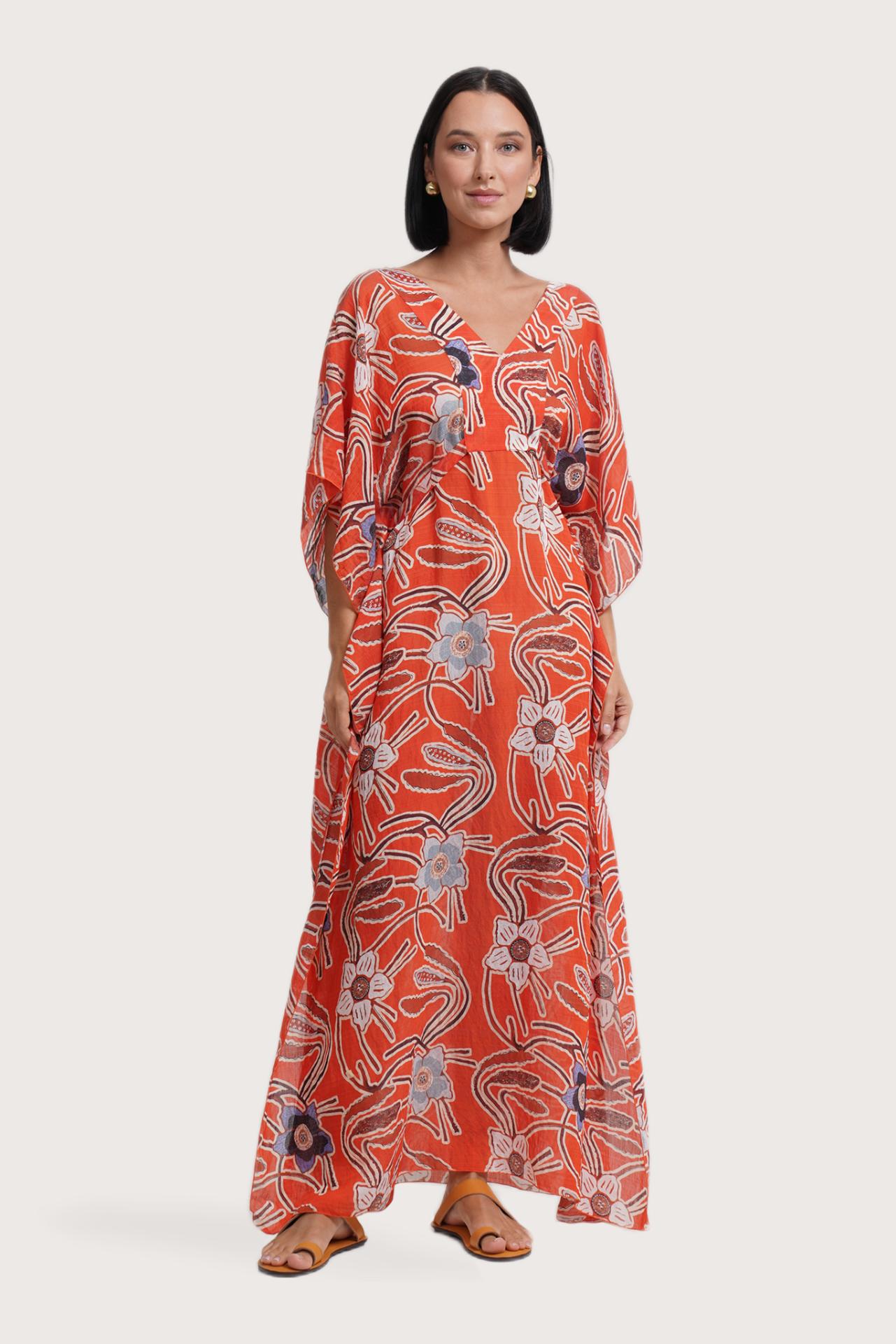 Nami Kaftan Batik Flower Red