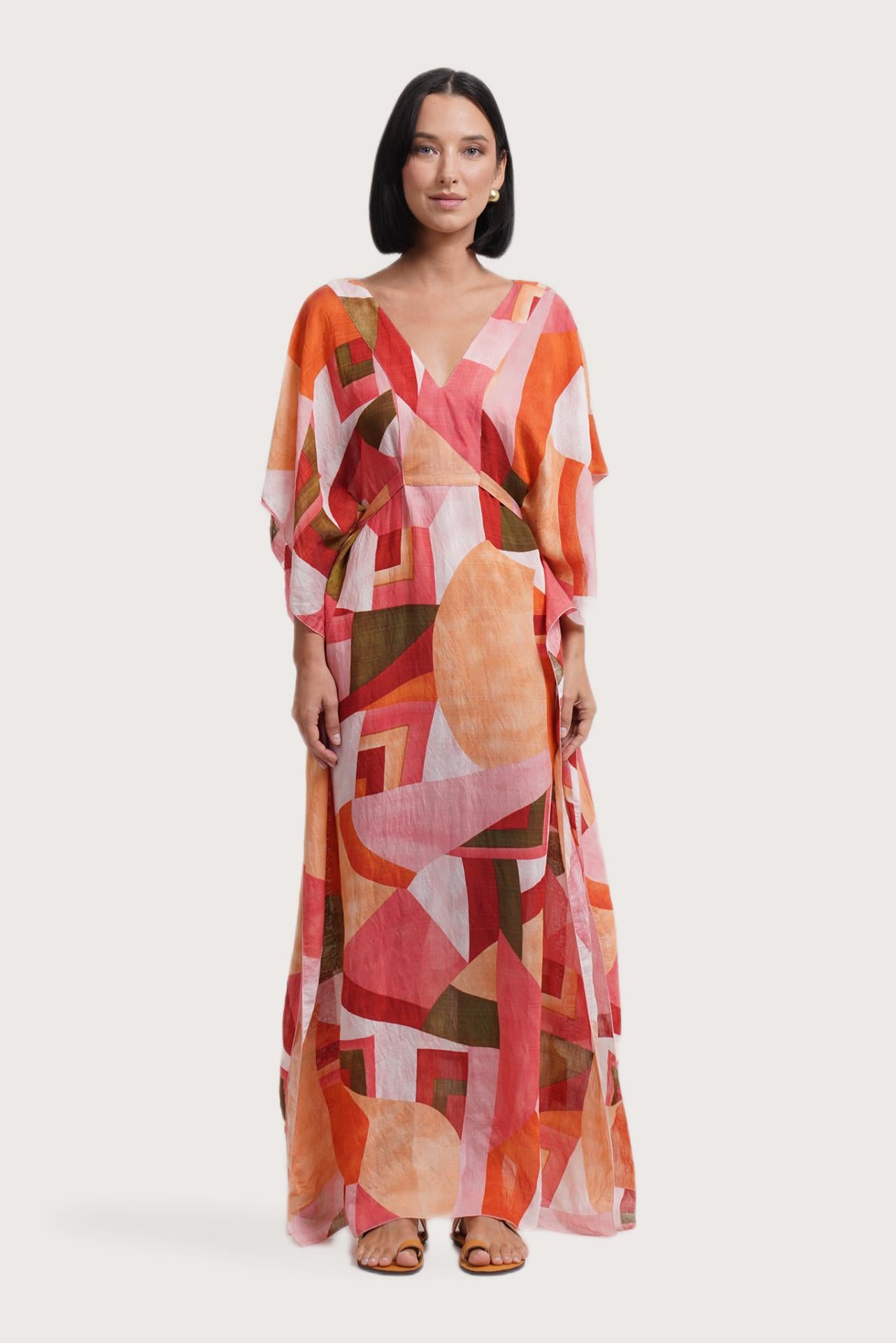 Nami Kaftan Diagonal Pink