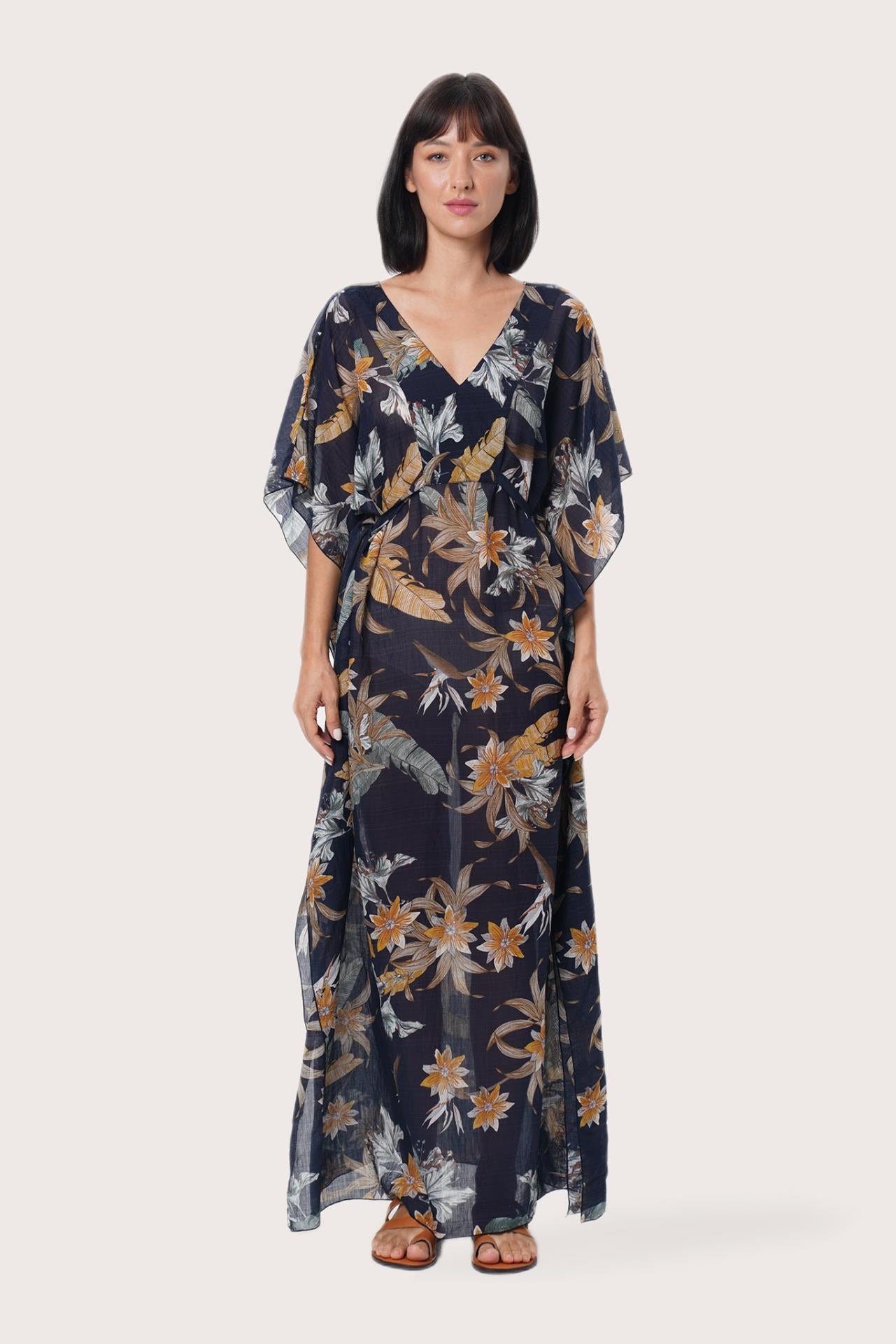 By The Sea Bali Nami Kaftan Foxglove Navy