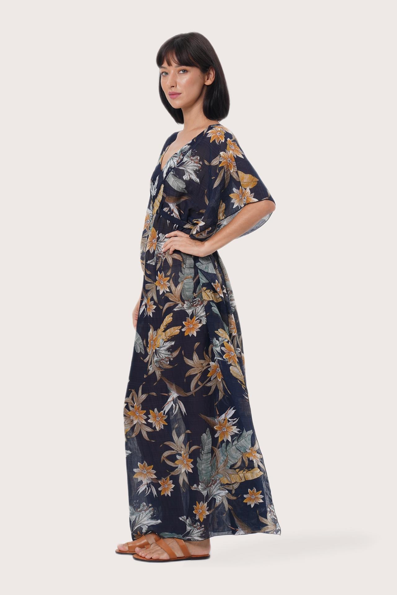 By The Sea Bali Nami Kaftan Foxglove Navy