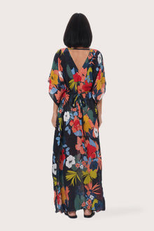 By The Sea Bali Nami Kaftan Hibiscus Black