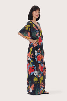 By The Sea Bali Nami Kaftan Hibiscus Black