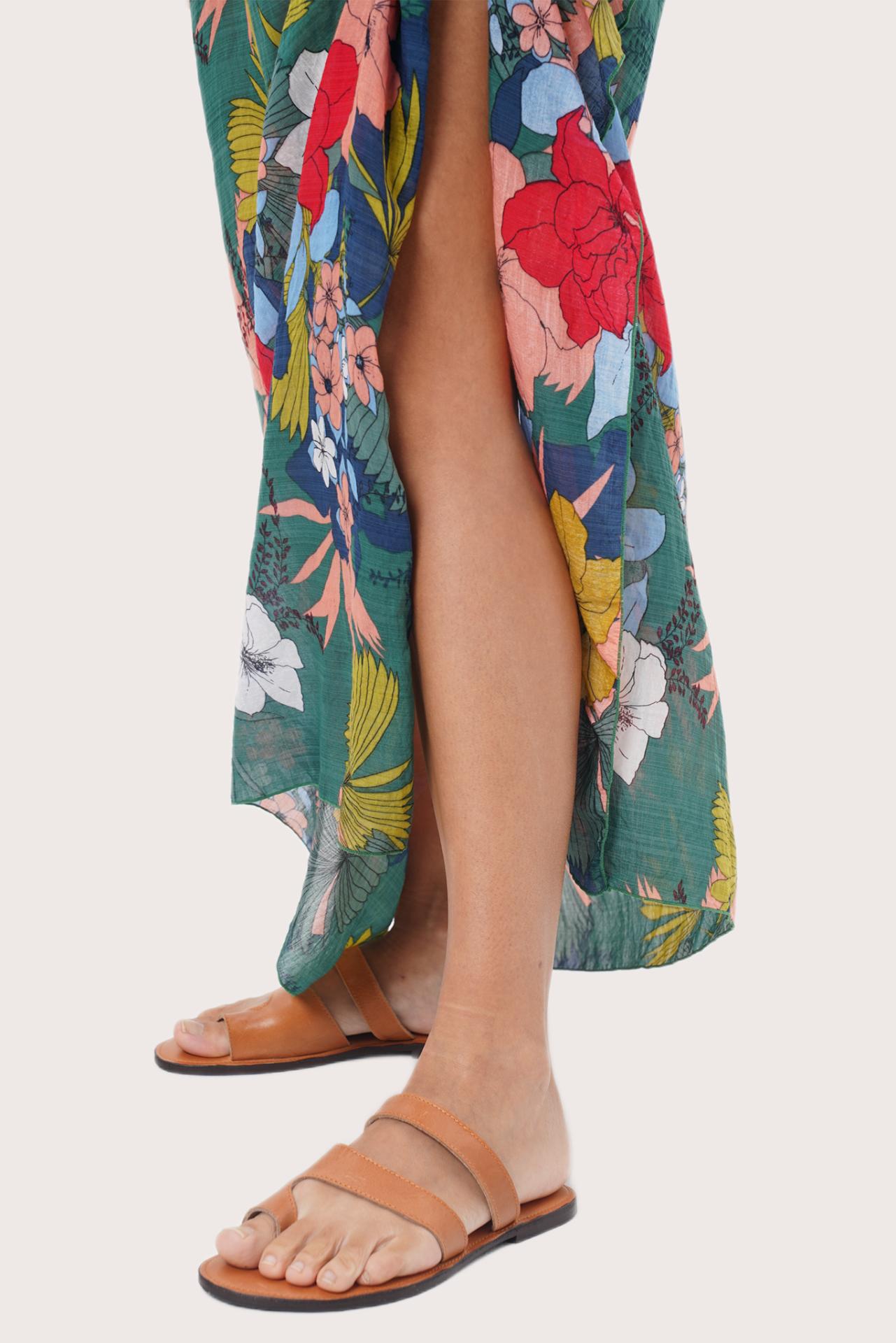 By The Sea Bali Nami Kaftan Hibiscus Green