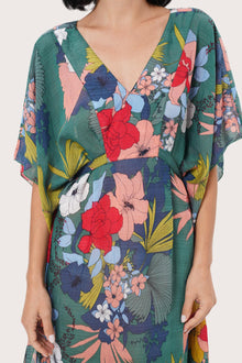 By The Sea Bali Nami Kaftan Hibiscus Green