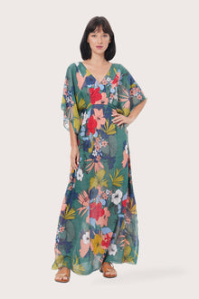 By The Sea Bali Nami Kaftan Hibiscus Green