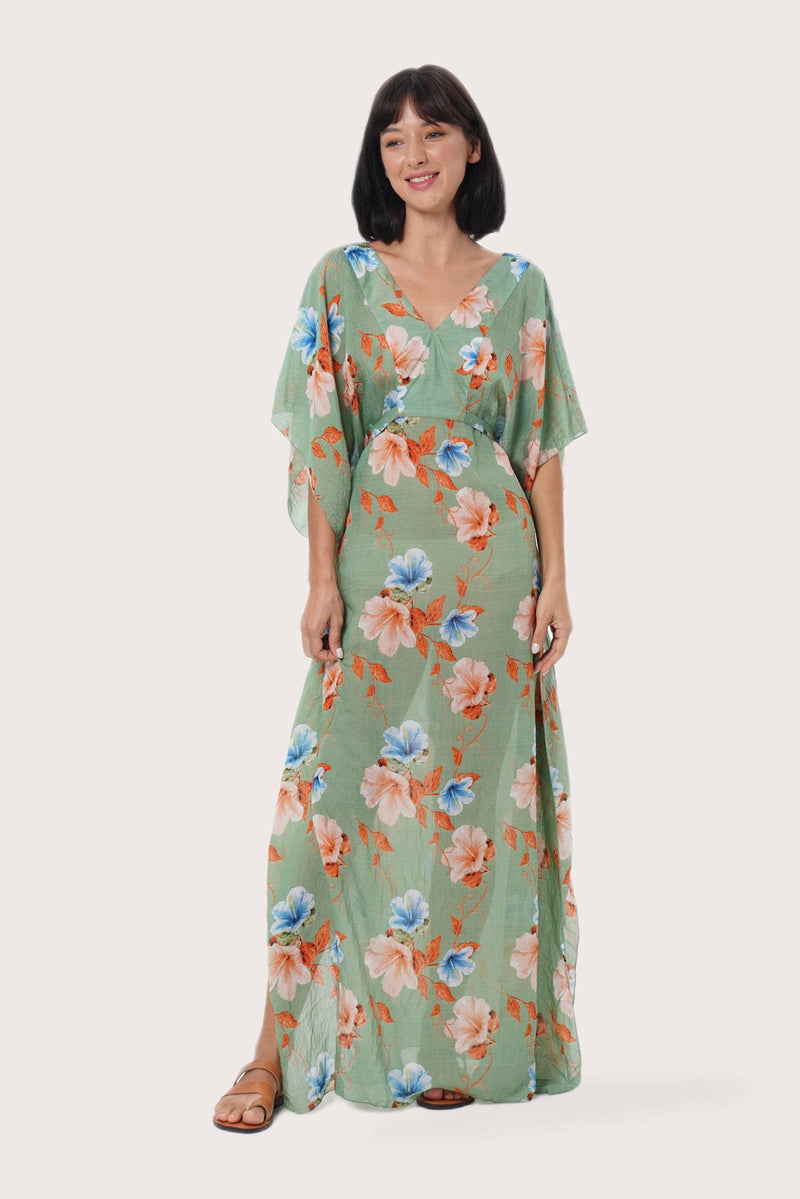By The Sea Bali Nami Kaftan Pansy Sage